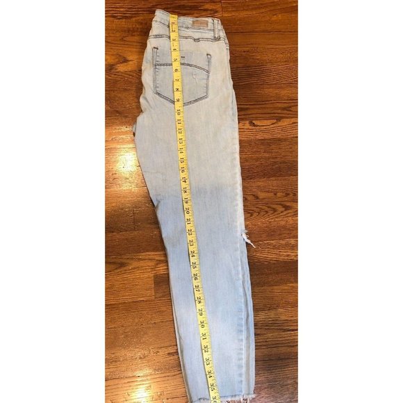 RSQ Womens Baja Ankle Distressed Holes Jeans Sz 9 Frayed Hem Mid Rise Stretch - Picture 2 of 8
